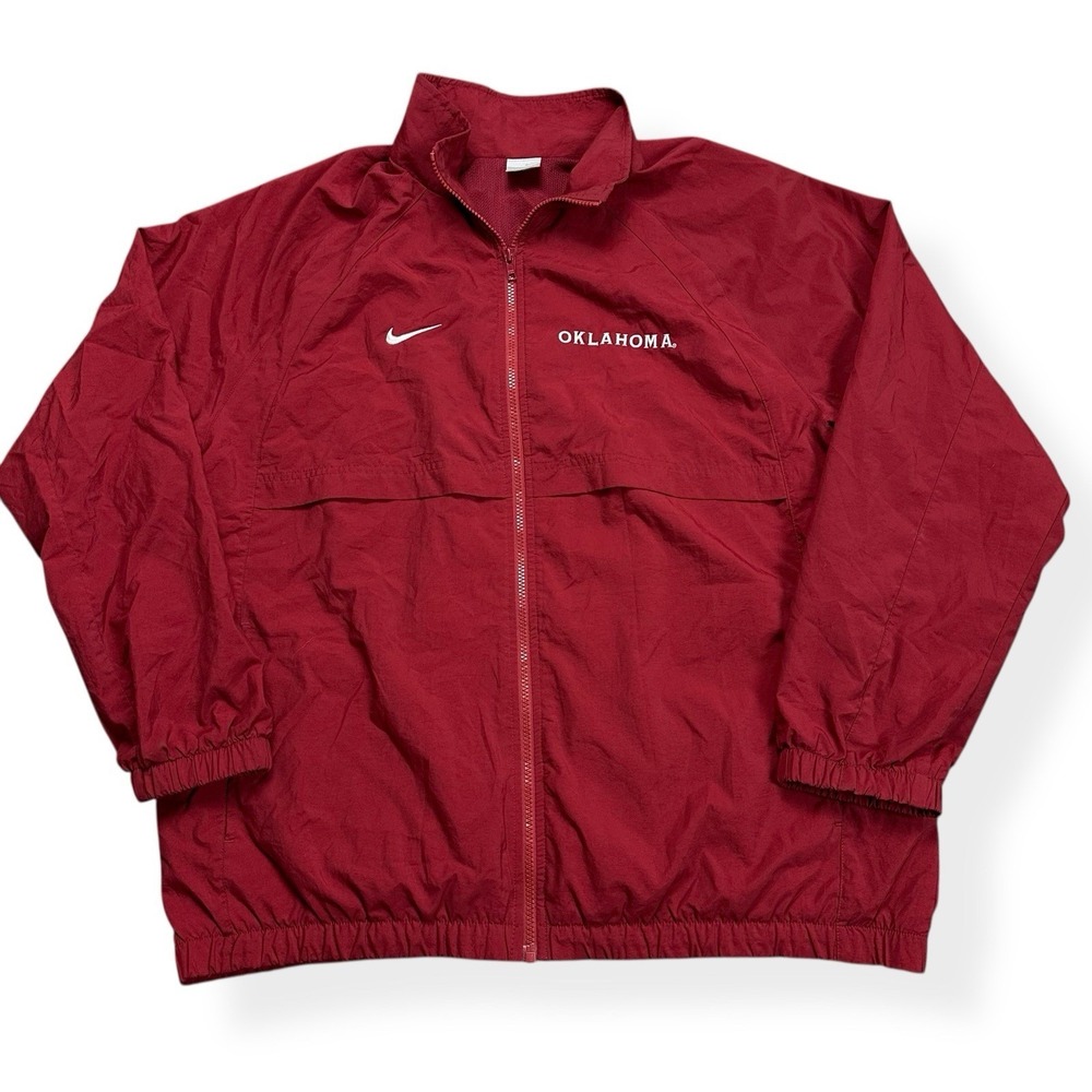 VTG Nike Windbreaker Jacket Men's Large Sooners University of Oklahoma Softshell